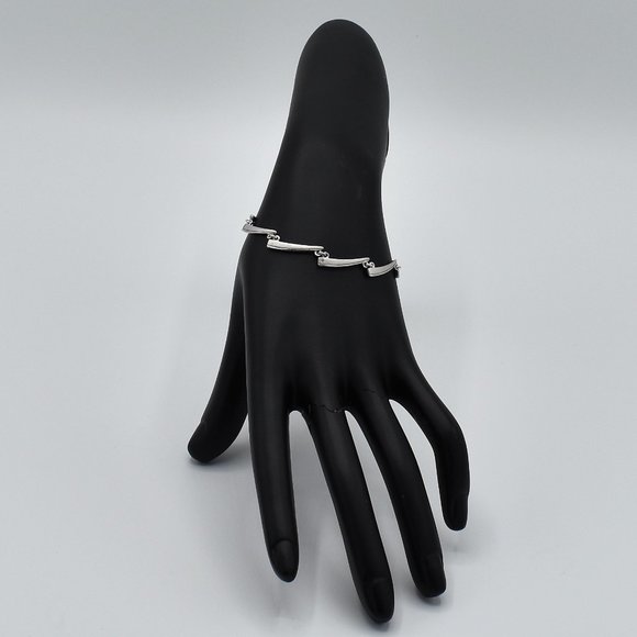 Diamond and Sterling Silver Bracelet - Picture 6 of 11